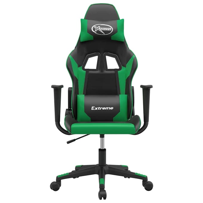 vidaXL - Gamestoel - kunstleer - zwart - en - groen