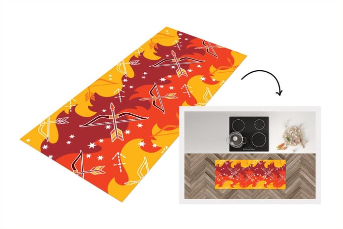 Keukenloper - Loper keuken - Boogschutter - Zodiac - Design - 120x50 cm - Keukenloper vinyl