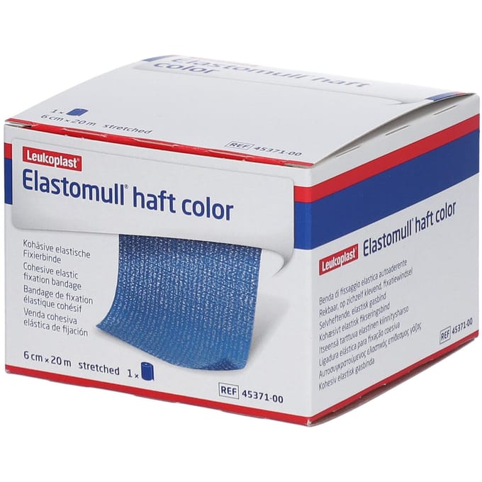 Elastomull Haft Blauw 45371-00 6cm x 20m 1 Gaasverband