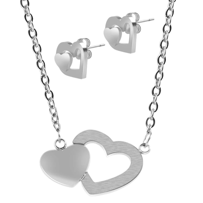 AKZENT Akzent dames-sieradenset Edelstahl zilver