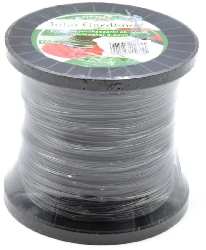 John Gardener Nylon trimmerdraad - stervormig - 2,4 mm - 100 m - versterkt