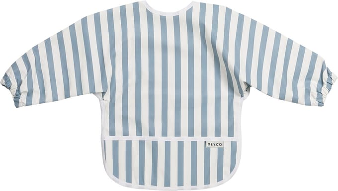 Meyco Baby Fat Stripe Mouwslab - Jeans Blue