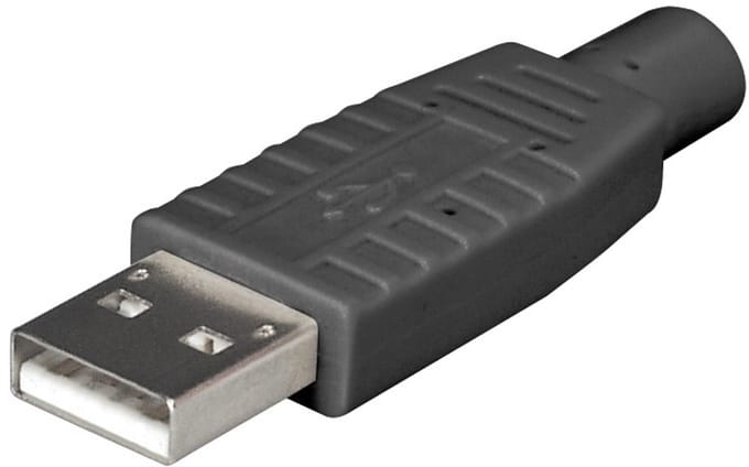 USB-A (m) soldeerbare connector - USB2.0 / zwart