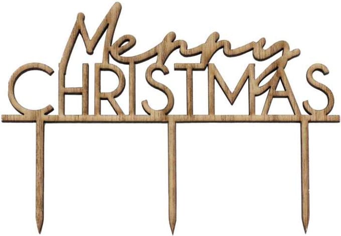 Ginger Ray - Ginger Ray - Houten kersttaarttopper Merry Christmas