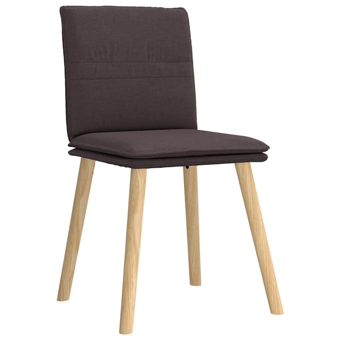 vidaXL Eetkamerstoelen 6 st stof donkerbruin