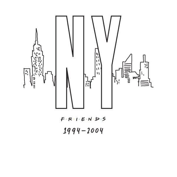 Friends NY Skyline dames t-shirt - Wit - S