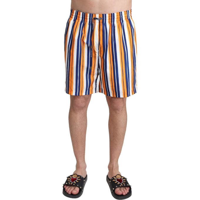 Dolce & Gabbana Heren Multicolor Gestreepte Strandkledij Zwemshorts
