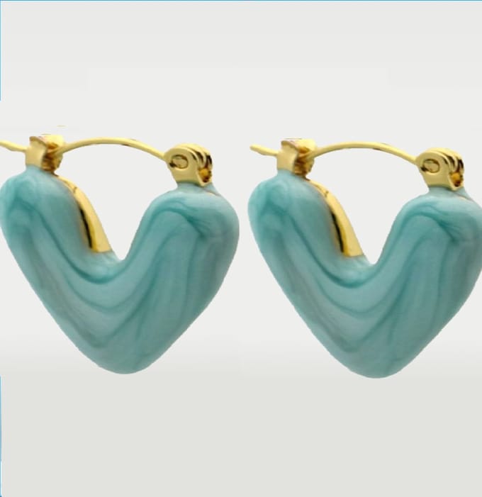 oorbellen met hart - Groen – valentijn – cadeau