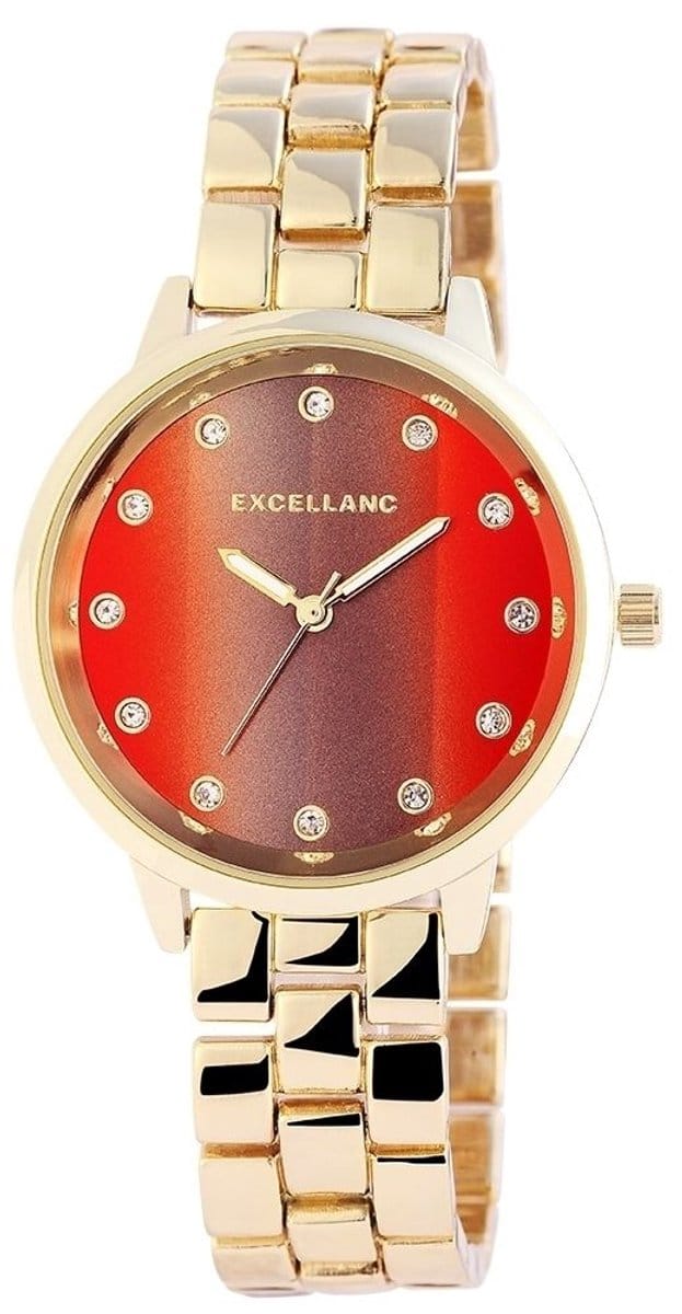 EXCELLANC Dameshorloge metaal Crystal-Besatz
