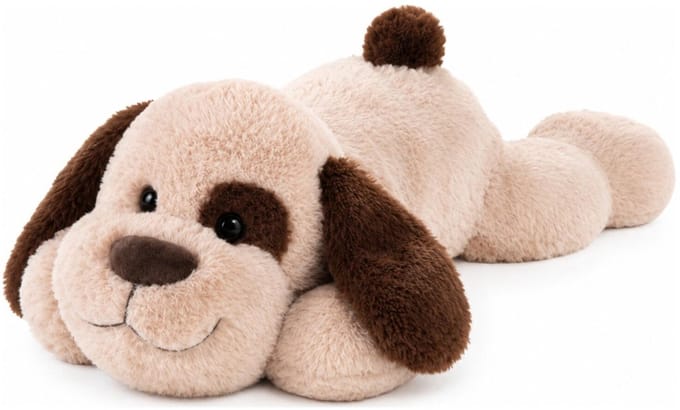 Heunec Grote hond knuffel - bruin - 120 cm - pluche - knuffelhond