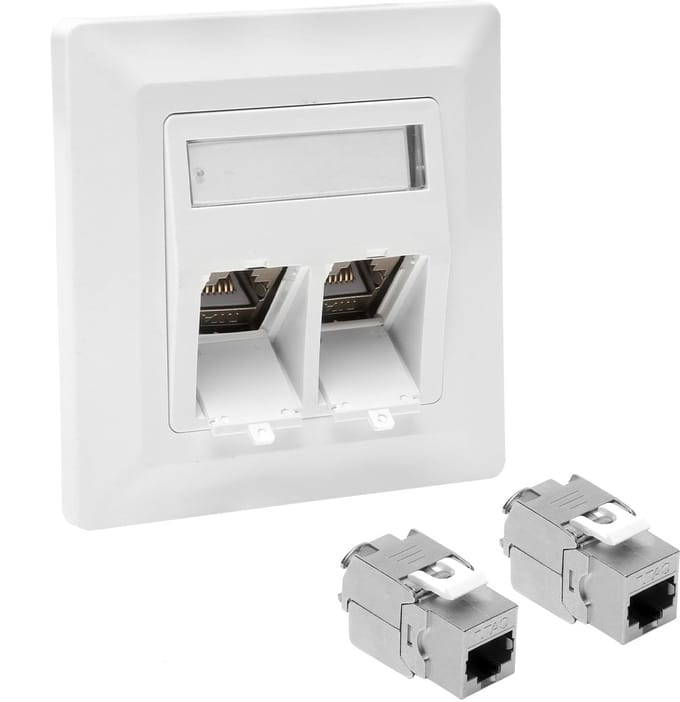 Cosensi - Dailygoods - Cat 7 Netwerkaansluiting met 2 Poorten voor Inbouwmontage