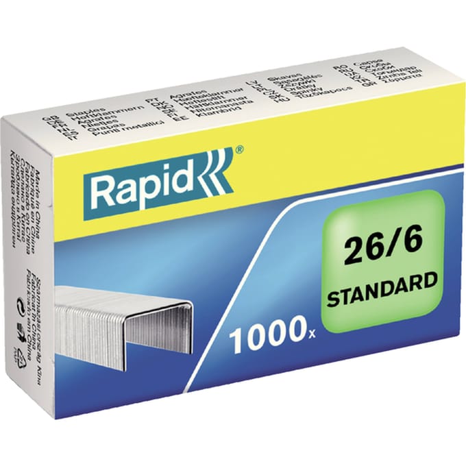 Nieten Rapid 26/6 gegalvaniseerd standaard 1000 stuks
