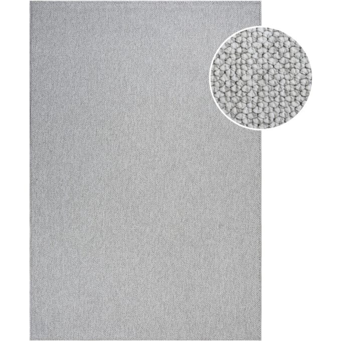 Muratap Lora plus laagpolig effen vloerkleed geweven design grijs- 80x200 cm