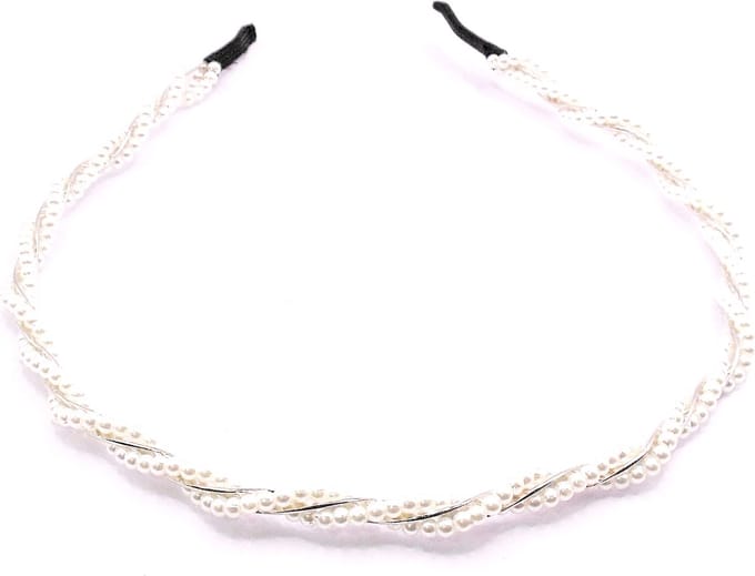 Diadeem met parel gedraaid wit