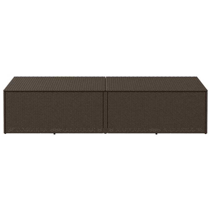 vidaXL - Tuinbox - 220x50x58 - cm - poly - rattan - bruin