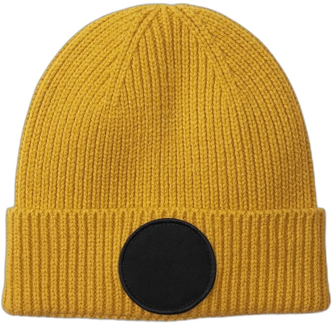 Circular Fashion Patch Beanie – Mustard/Black One Size