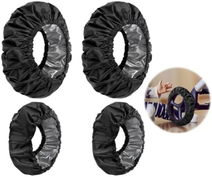 PromoHome Wieldoppen Set voor Kinderwagens - 4 Stuks, Stofdicht en Waterdicht