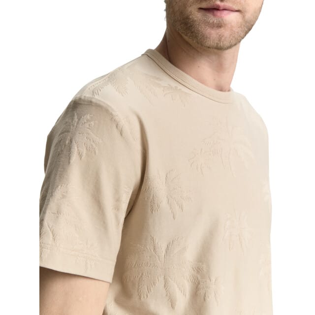 Tom Tailor Jacquard T-shirt met palmboommotief