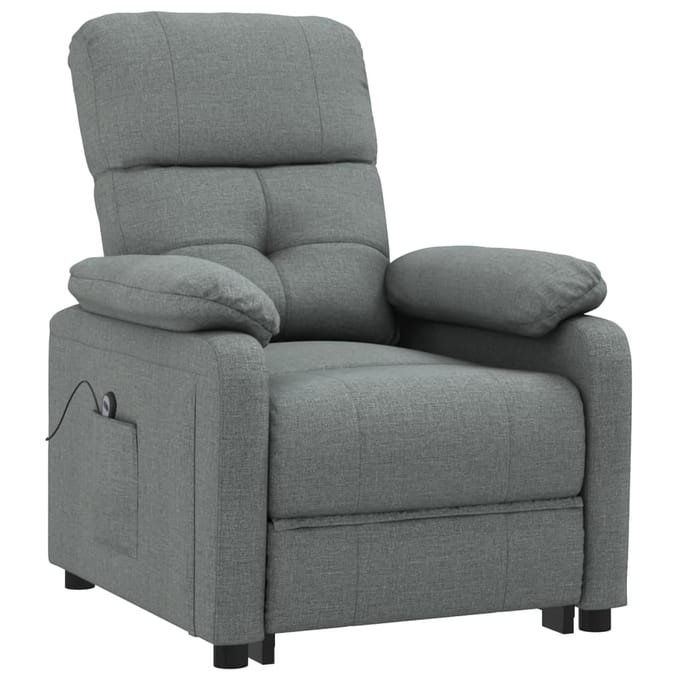 vidaXL - Fauteuil - elektrisch - verstelbaar - stof - donkergrijs