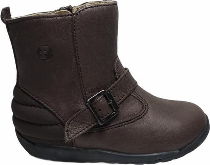 Falcotto rits bumper effen lederen laarsjes 1416 Bruin mt 21