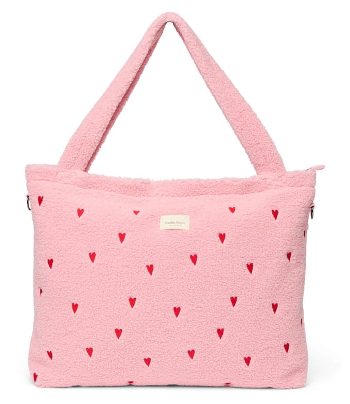 Studio Noos Teddy Diaper Bag light pink hearts