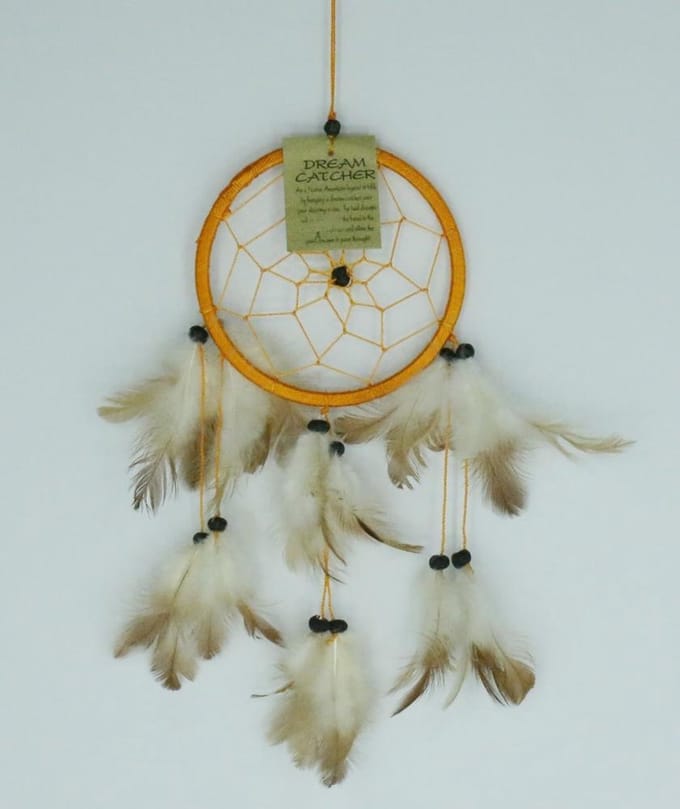 Dromenvanger / Dreamcatcher Ø12cm zonder kleintjes  - oranje