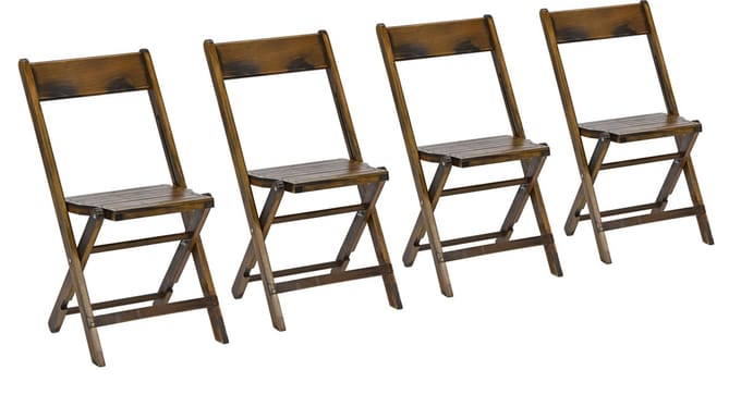 Klapstoel Woody (luxe houtlook), set van 4