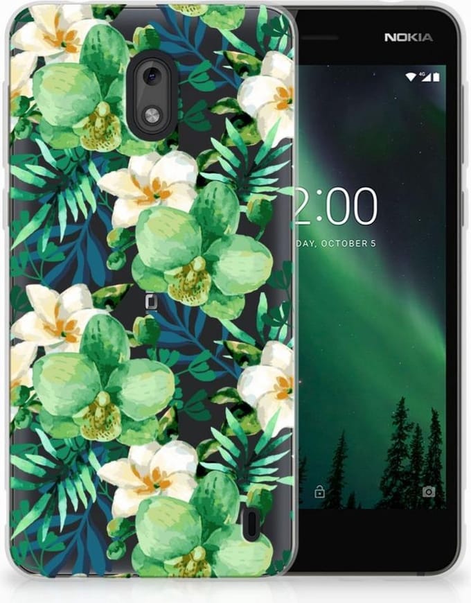 Nokia 2 TPU Case Orchidee Groen