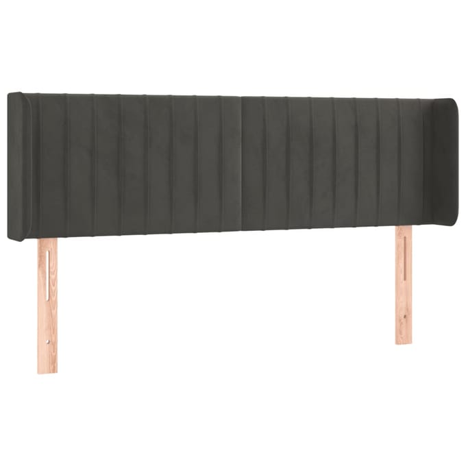 vidaXL - Hoofdbord - LED - 147x16x78/88 - cm - fluweel - donkergrijs