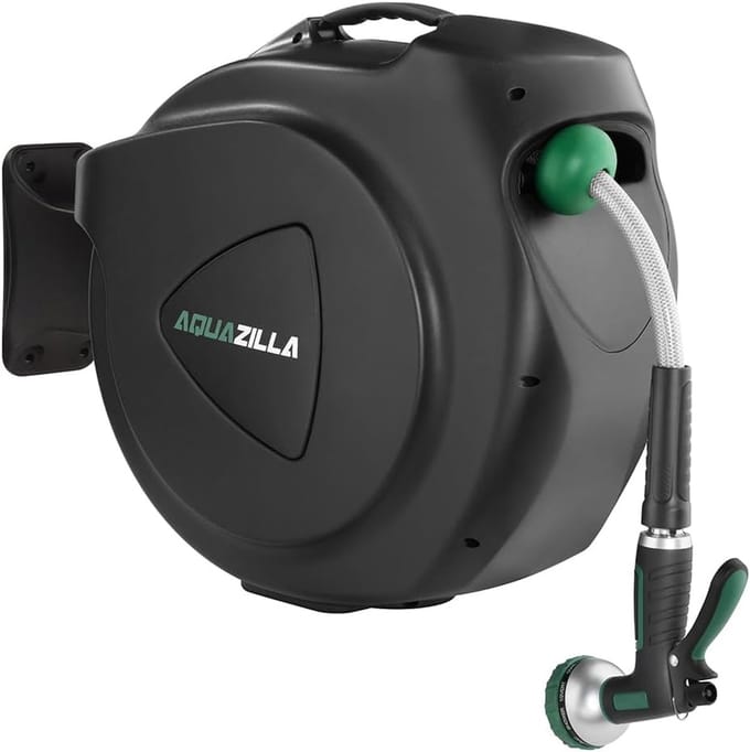 Tuinslanghaspel - Waterslang oproller - Tuin bewateren - Automatisch terugspoelen - 30 meter - Zwart