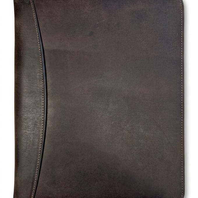 Safekeepers Leren Schrijfmap - Conferentiemap - Werkmap - Documentenmap a4 - Uitneembare Ringband A4 Hunter Bruin