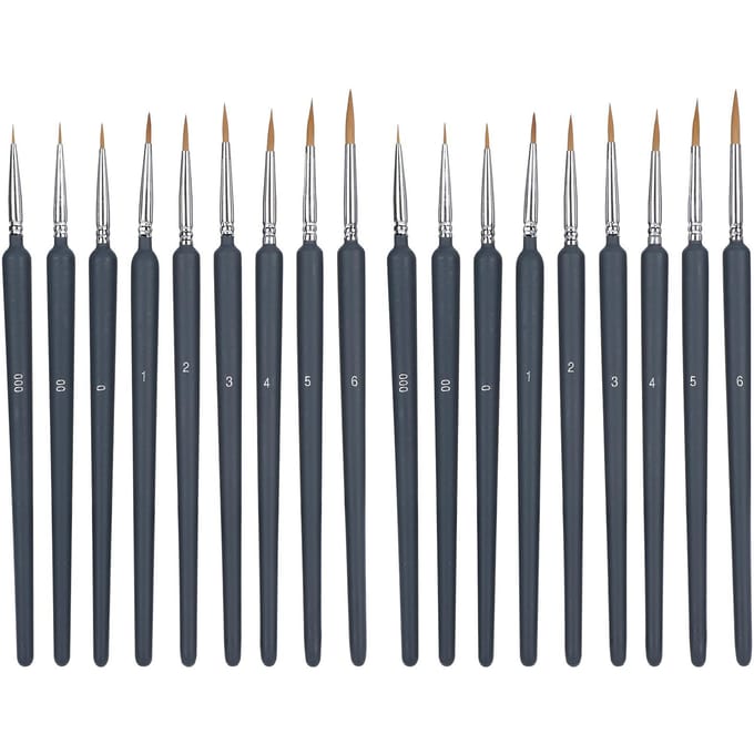 2 Sets Aquarel Haaklijn Pen Wolvenhaar Penseel voor Gouache Kunstverf Olieverf Set black