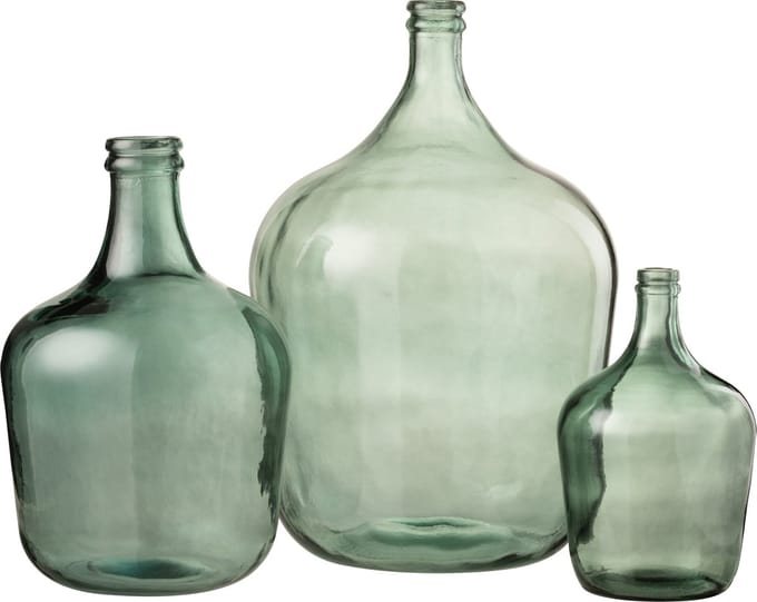 J-Line vaas Karaf - glas - groen - large - Ø 37 cm