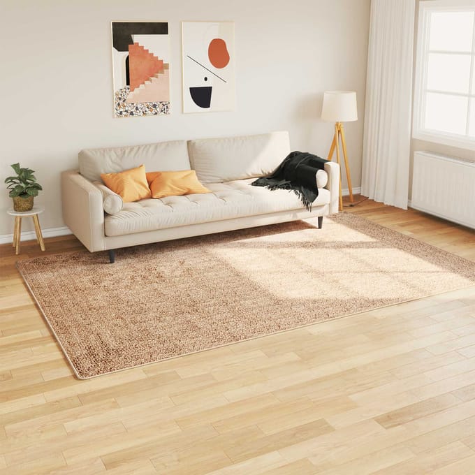vidaXL - Tapijt - Runner - MARSA - Bruin - 150 - x - 230 - cm - Polyester - en - PVC
