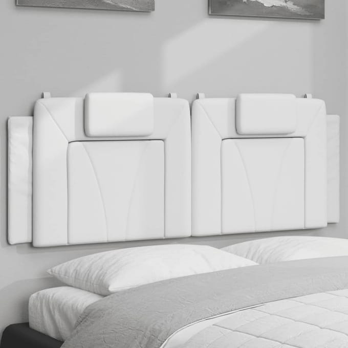 vidaXL - Hoofdbordkussen - "Viana" - 120 - cm - kunstleer - wit