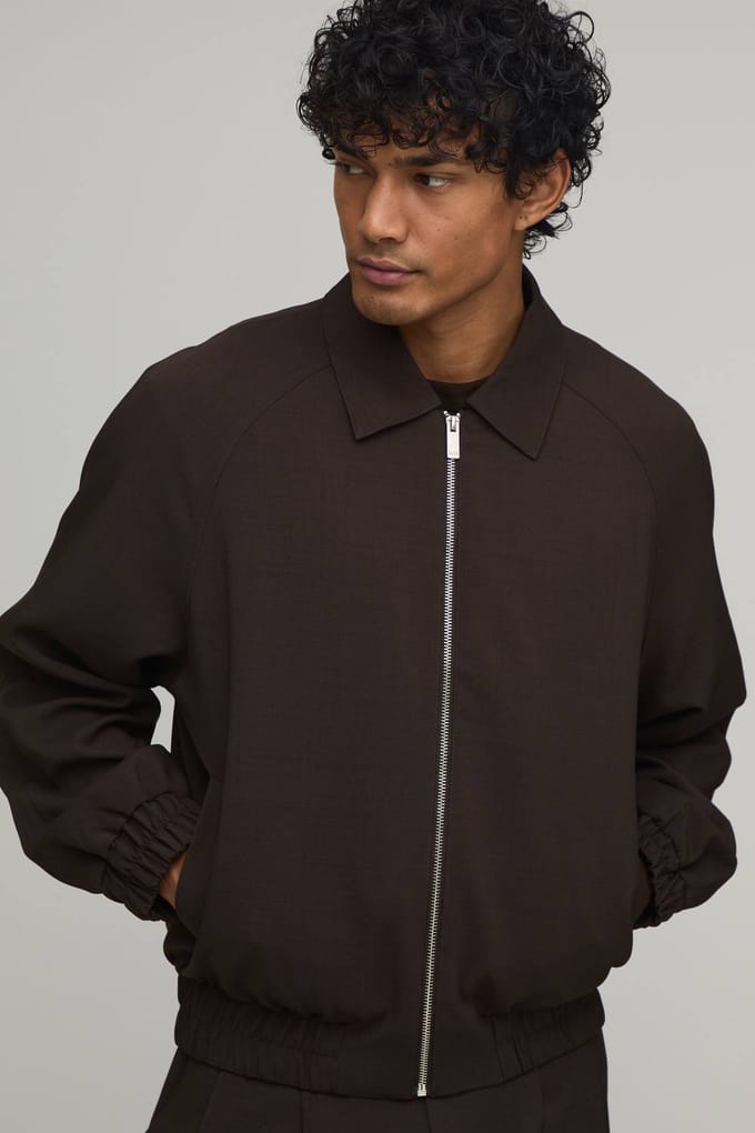 Op Maat Gemaakte Co-ord Regular Fit Trucker Jas | Chocolate | Size Medium