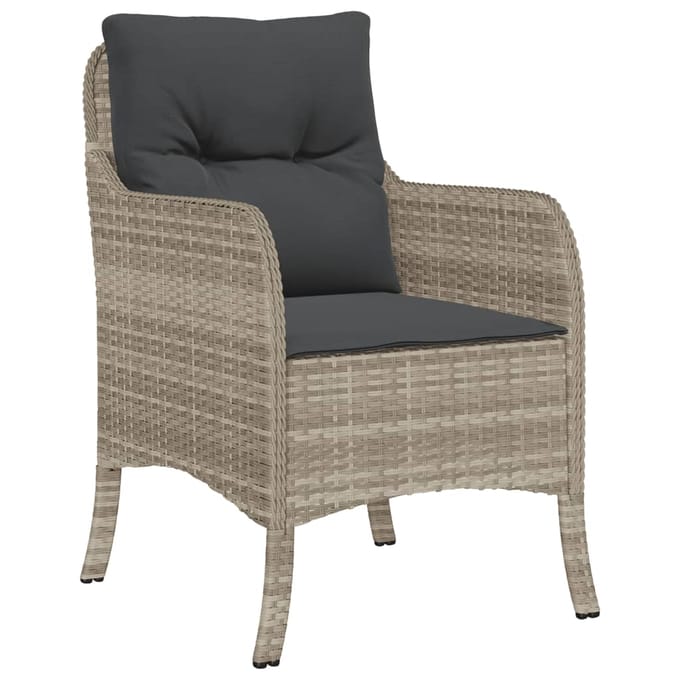 vidaXL - 7-delige - Tuinset - met - kussens - poly - rattan - grijs