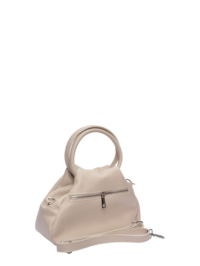 Luisa Vannini Beige Rundleer Tas