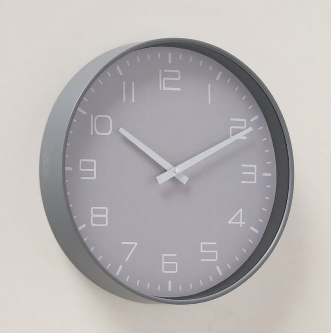 Wandklok Simplex 30 cm aluminium grijs