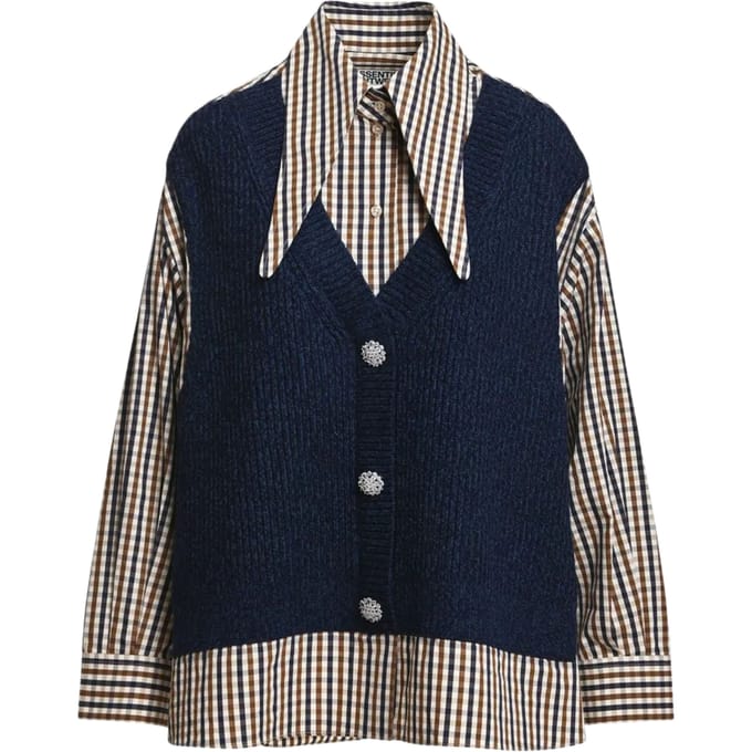 Essentiel Antwerp Kute Fabric Mix Blouses Multicolor Kute