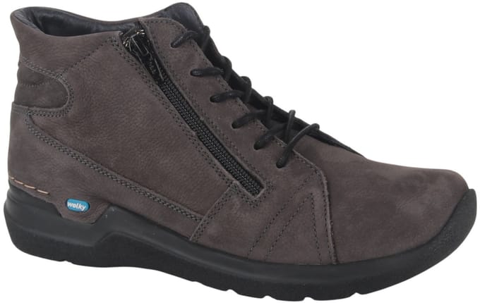Wolky Why Dames Veterboot - 0660611-301 Carbon Grijs - Maat 38