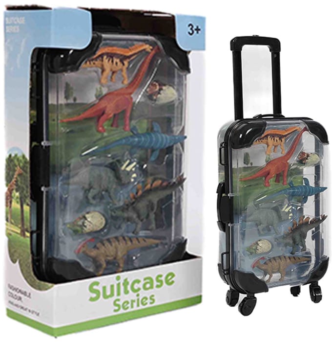 PIA Soft Toys - Dinosaurus Kofferspeelset (Groot) 13 cm x 7 cm x 22,5 cm