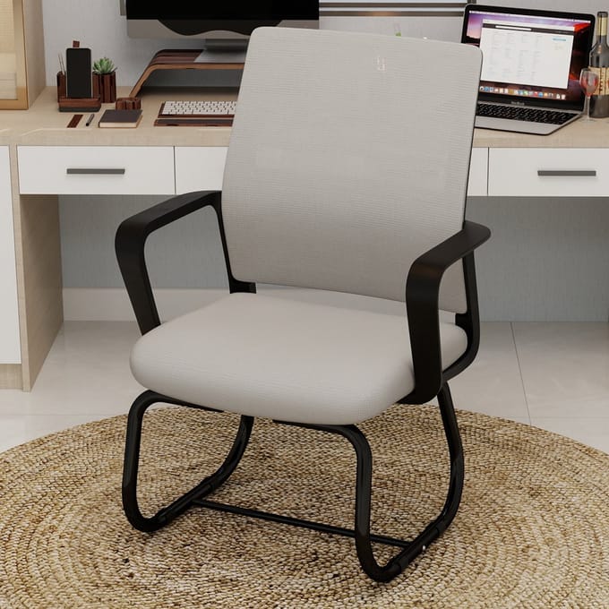 PHOEBE CAT Bureaustoel - Fauteuil - Mesh rugleuning - Metalen frame - Grijs + Zwart