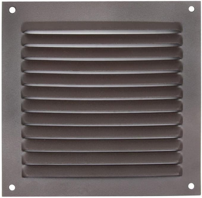 Ventilatierooster Schroefmodel 15x15 cm - Aluminium met Houtnerf Effect
