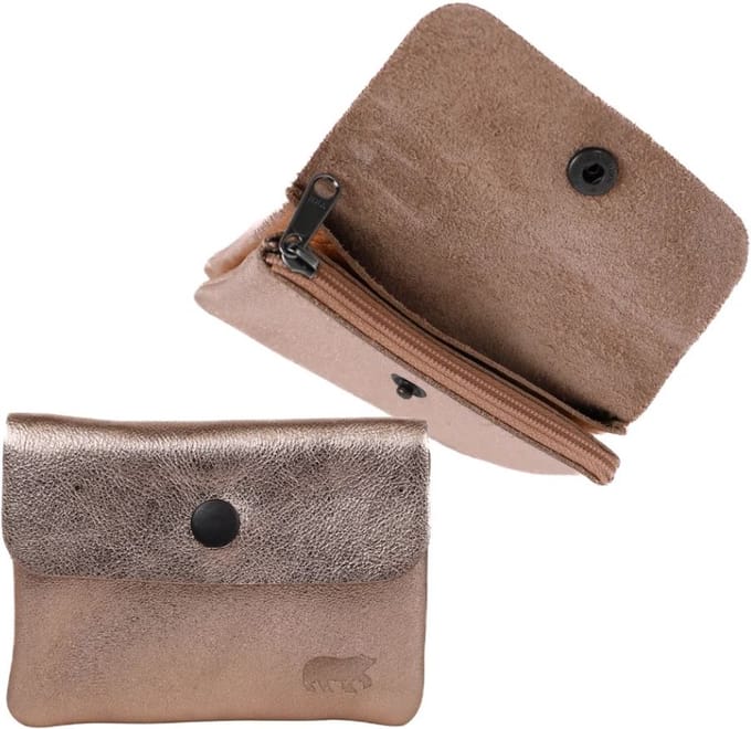 Bear Design Pietje Leren Portemonneetje - Rosé