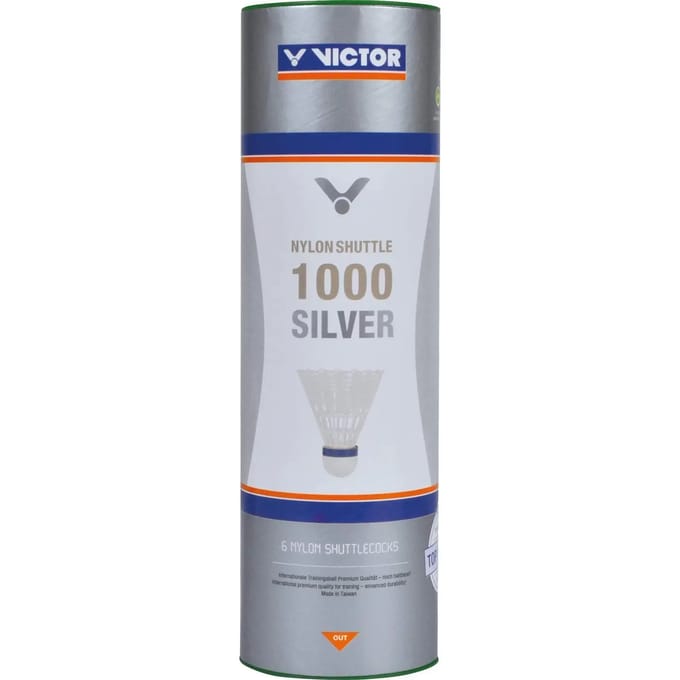 Buis met 6 badminton shuttles Victor Nylon Shuttle 1000