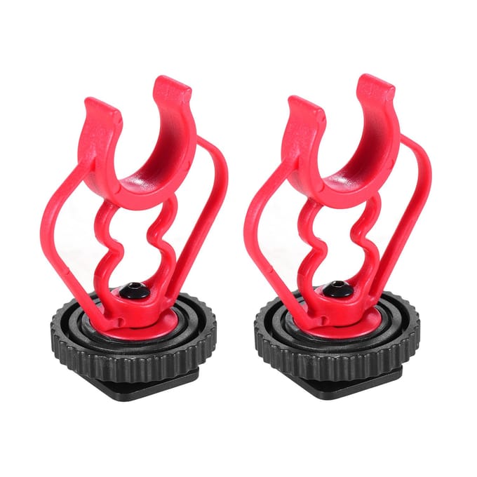 Universele MicShock Mount Cold Shoe Mount Adapter ABS Plastic Microfoonbeugel Mount Vervanging red