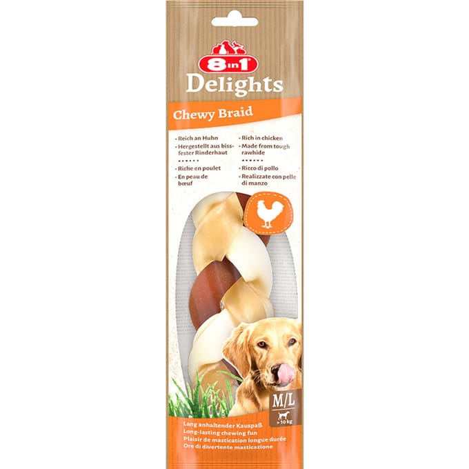 Voordeelpakket: 2x 80g 8in1 Delights kauwsnacks met kip voor honden