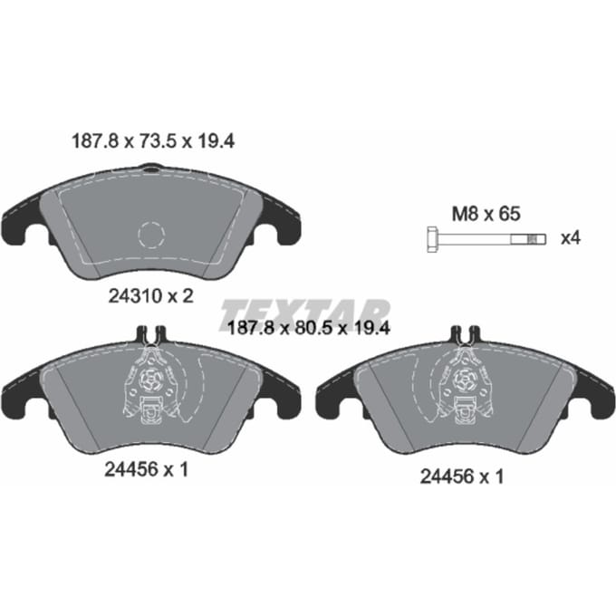 Remblokset TEXTAR 2431001, voor