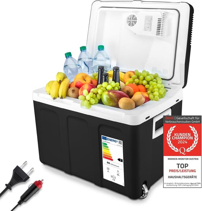 Draagbare elektrische koelbox 45L | Mini-koelkast | 12V & 230V voor auto en camping